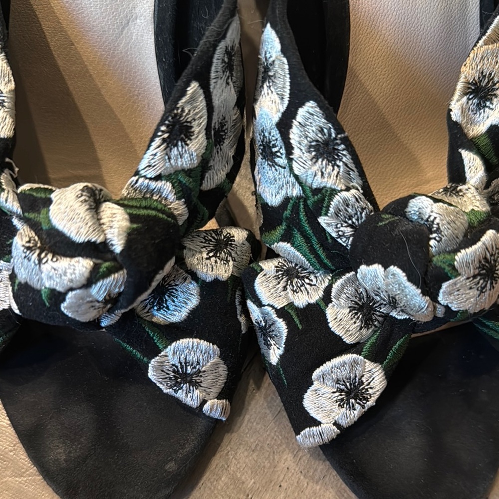 Loeffler Randall Black Floral Women's Shoes - Picture 6 of 7